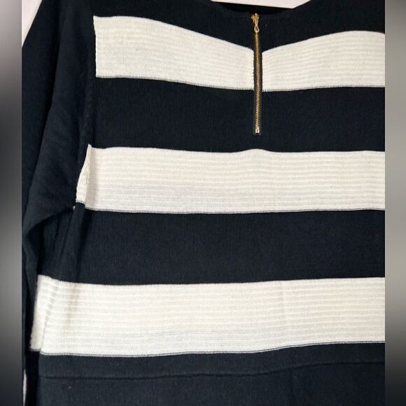 NWT Lane Bryant Sweater Dress Long Sleeve Black and White Striped Stripes Mini - Picture 6 of 6